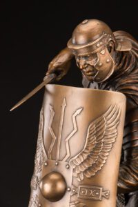 Bronze Roman centurion with winged shield