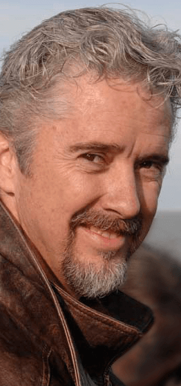 Close-up portrait of man in leather jacket