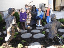 Tom White Studios, Inc | Jesus Statues Bronze statues of Jesus and Children, St Lukes Catholic Church Long Valley NJ, Christ sculptures, Tom White public custom monumental bronze sculptor