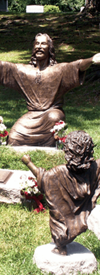 Tom White Studios, Inc | Jesus Statues Outdoor bronze Jesus welcoming child statue