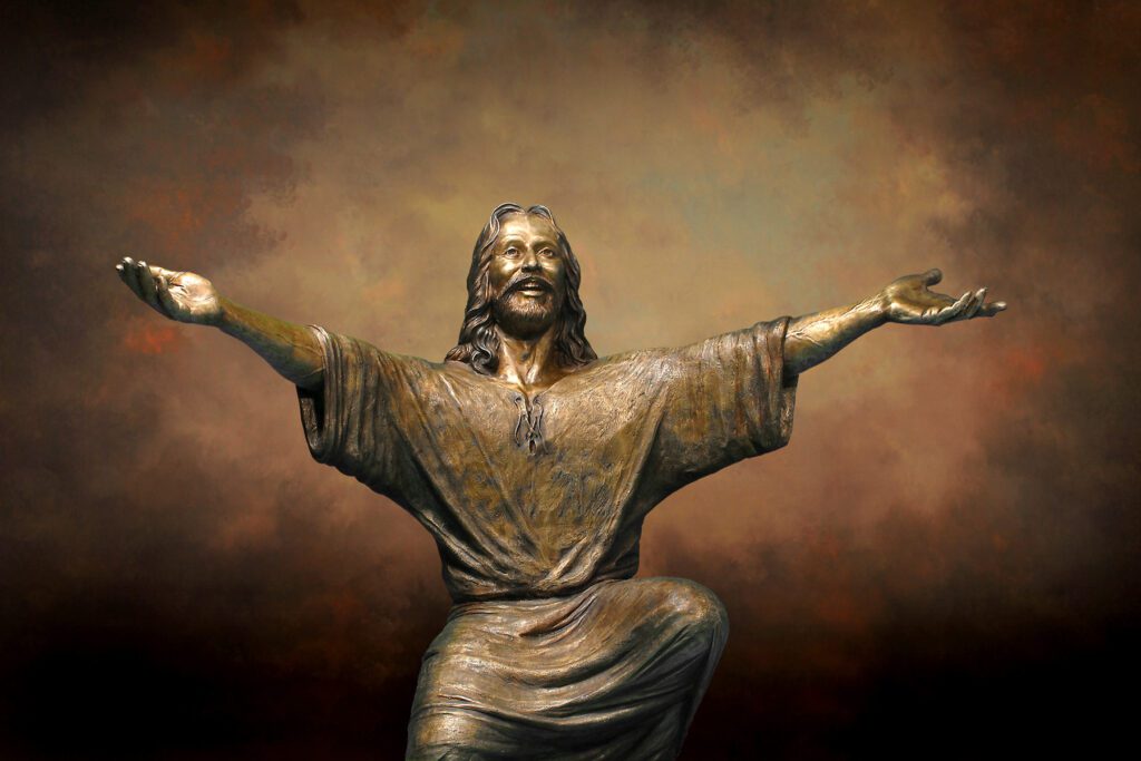 Tom White Studios, Inc | Faith Based Christian Statues bronze statue of jesus christ, sculpture welcoming christ, life-size statue of christ, tom white monumental bronze sculptor